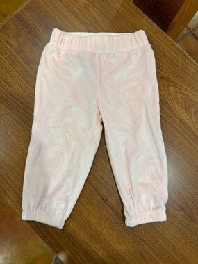 Kids Soft Pink Plush Jogger Pants
